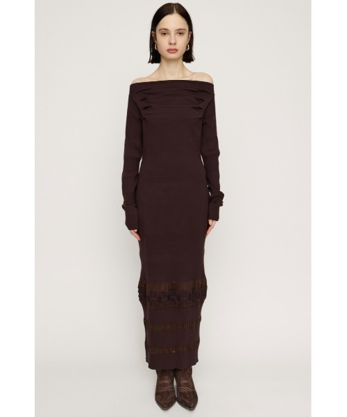 SLY（スライ） ワンピース OFF SHOULDER KNIT OP オフショルダー