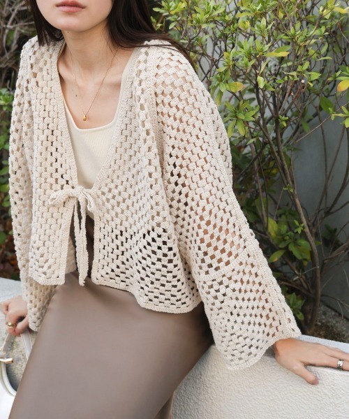 「Bab」 ニットカーディガン FREE ホワイト系その他 レディース_画像4