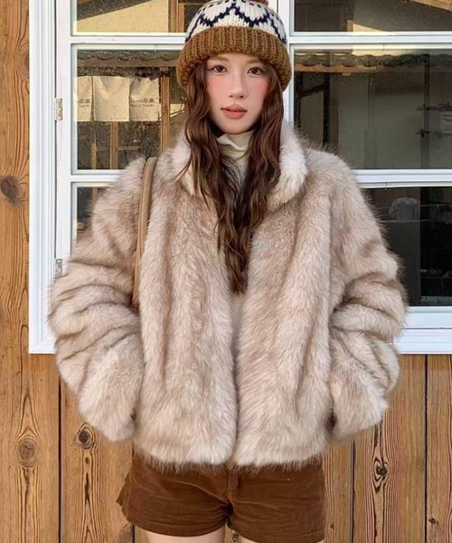 DIAVEL tシャツ 「秋冬新作」2WAY袖/ふわもこフェイクファージャケット