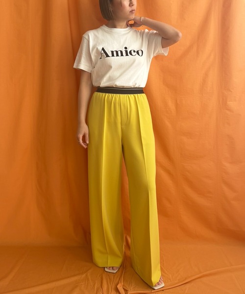 「LHELBIE」 スラックス M イエロー レディース_画像7