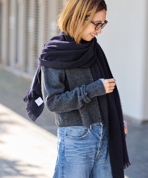 【新品】MY LAB/マイラブ WOOL ストール ネイビー FRAMeWORK（フレームワーク） マフラー ストール 「新色 / 追加」MYLAB