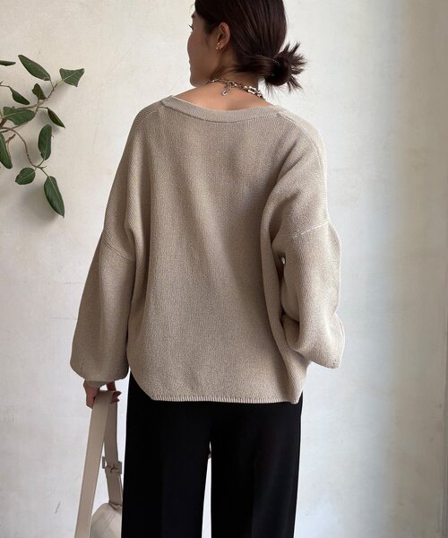 DouDou（ドゥドゥ） ニット セーター 和紙スキッパープルオーバー