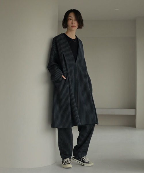 ETRE TOKYO（エトレトウキョウ） 長袖ワンピース FREE ネイビー