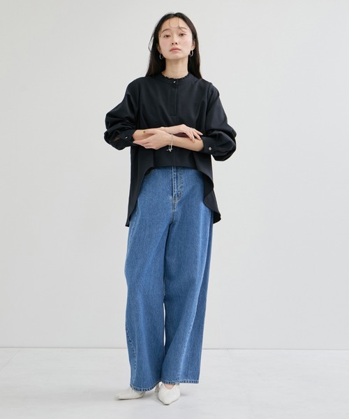 LE CERCLE par rope' ブラウス シャツ ビンテージライクツイルフリル