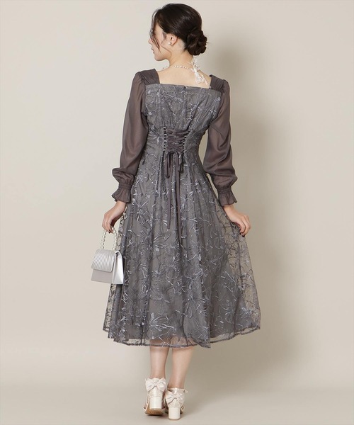 ウィルセレクション パネルラインフラワーレースワンピース WILLSELECTION（ウィルセレクション） ドレス パネルラインフラワー