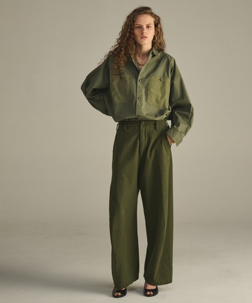 「kha:ki」 パンツ 1 オリーブ レディース_画像2