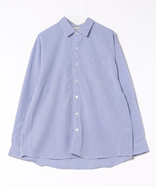 ROUGH TRADE シャツ シアサッカーチェック 長袖シャツ(M1) メンズ