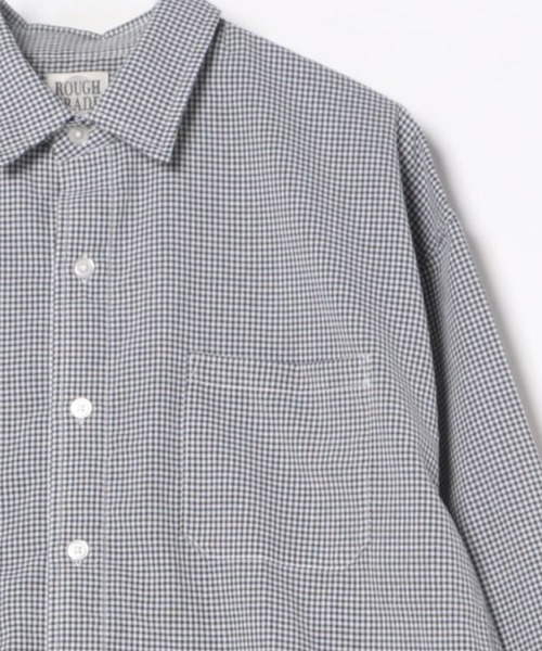 ROUGH TRADE シャツ シアサッカーチェック 長袖シャツ(M1) メンズ