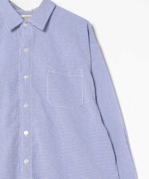 ROUGH TRADE シャツ シアサッカーチェック 長袖シャツ(M1) メンズ