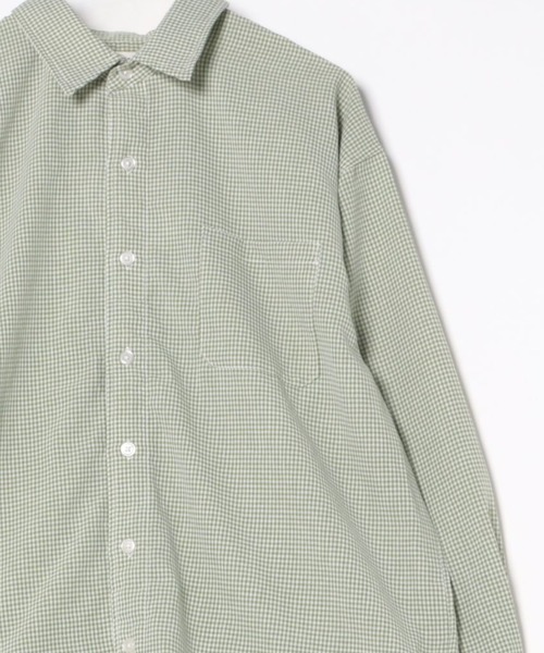 ROUGH TRADE シャツ シアサッカーチェック 長袖シャツ(M1) メンズ