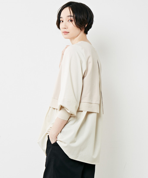 「MELROSE claire」 長袖カットソー FREE ベージュ レディース_画像3