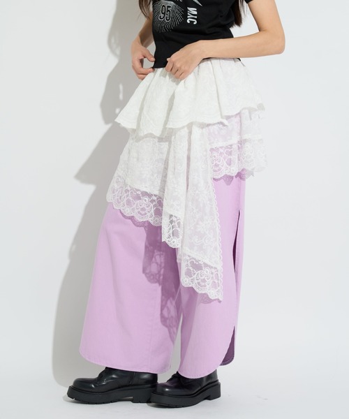 スカート ANNA SUI NYC/アナ スイ エヌワイシー/アシメレーススカート
