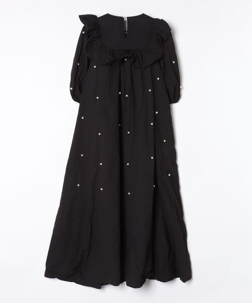 「CAROLINA GLASER」 7分袖ワンピース MEDIUM ブラック レディース_画像2