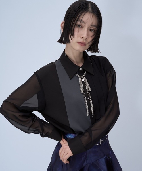 HARE ハレ フォトコラージュシアーシャツ ブラック レディース 楽天市場】(W)フォトコラージュシアーSHLS HARE ハレ トップス シャツ