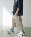 ワイドパンツ パンツ ツイル クロップド ペイ...の詳細画像2
