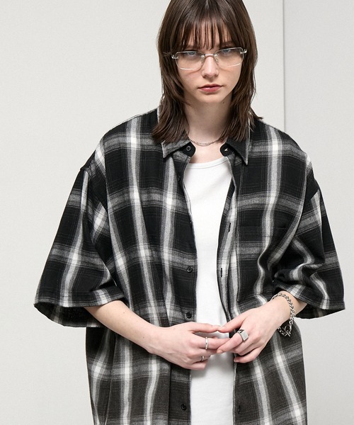 アディクトクローズ　オンブレチェックシャツ　size36 シャツ 「Alfred Alex」Gradient Ombre Check Shirt /グラデーション