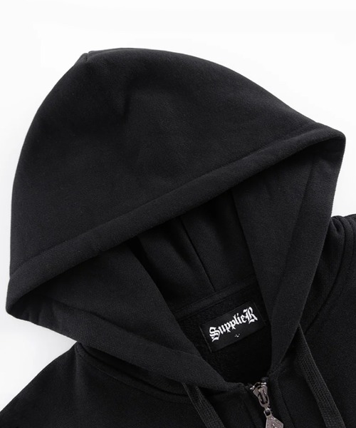 [美品] supplier ジップ パーカー　黒 SUPPLIER（サプライヤー） ジップアップパーカー M ブラック メンズ