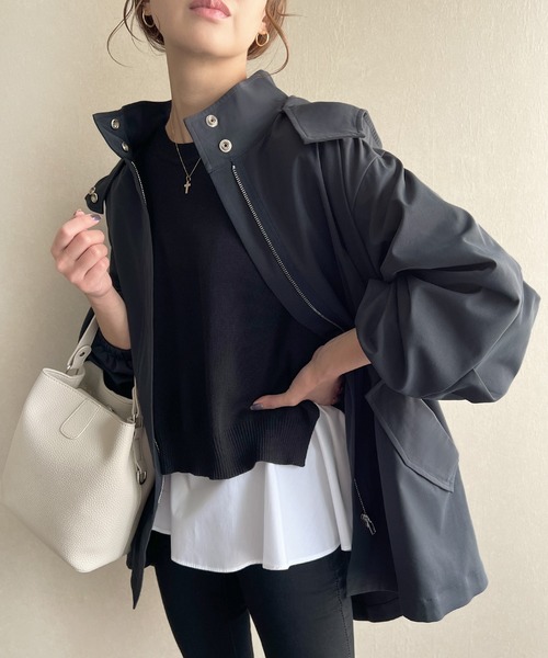 「junoah」 マウンテンパーカー LARGE ブラック レディース_画像3