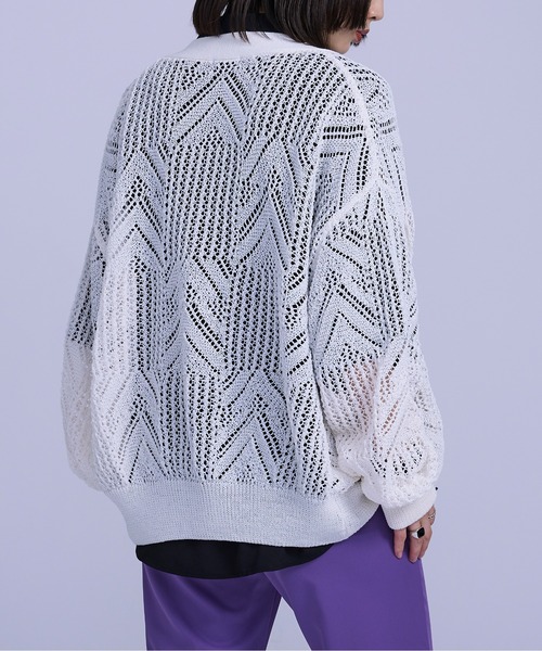 「Ellno Loset」 ニットカーディガン MEDIUM グリーン メンズ_画像2