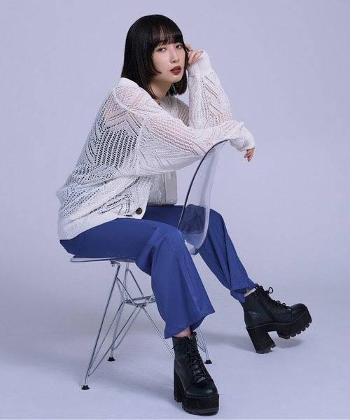「Ellno Loset」 ニットカーディガン MEDIUM グリーン メンズ_画像7