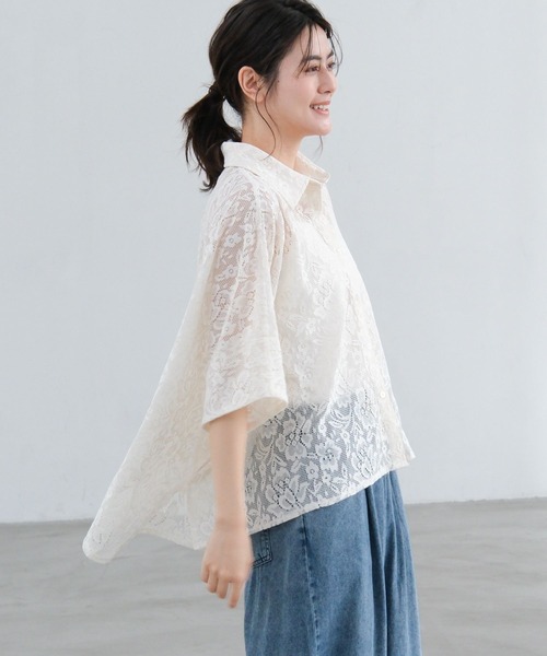 LAKOLE（ラコレ） ブラウス シャツ レースポンチョシャツ / 663220