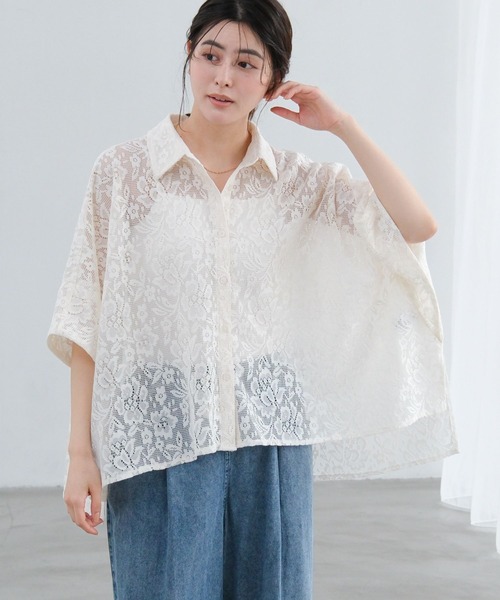 LAKOLE（ラコレ） ブラウス シャツ レースポンチョシャツ / 663220