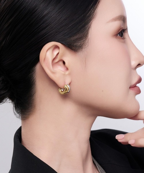 ピアス　No.5477 Lyvi ピアス バイカラー / Dewy Bold Pierce-Contrast Edition / 金属