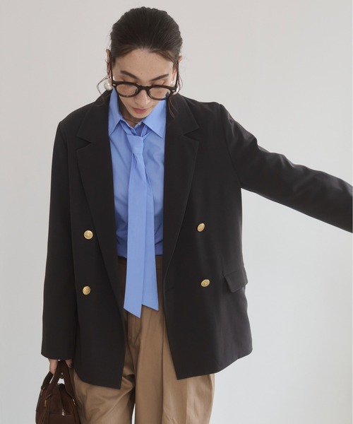 「ANGIE」 テーラードジャケット MEDIUM ダークグレー レディース_画像6