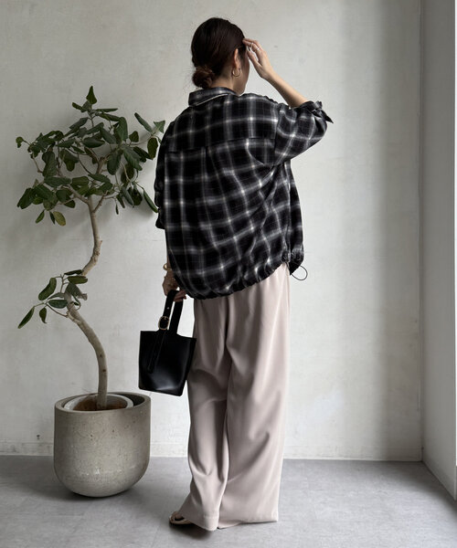 「DouDou」 長袖シャツ FREE ボルドー レディースの画像