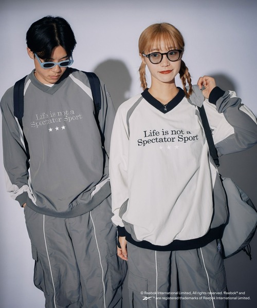「Reebok」 プルオーバーパーカー MEDIUM グレー レディース_画像6