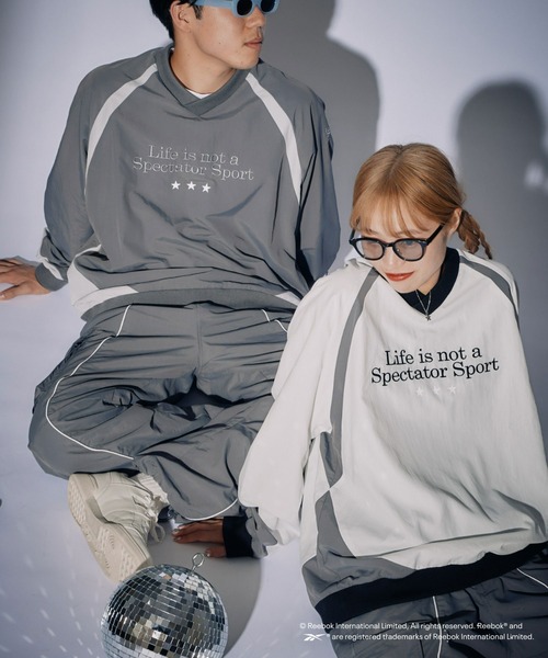 「Reebok」 プルオーバーパーカー MEDIUM グレー レディース_画像7