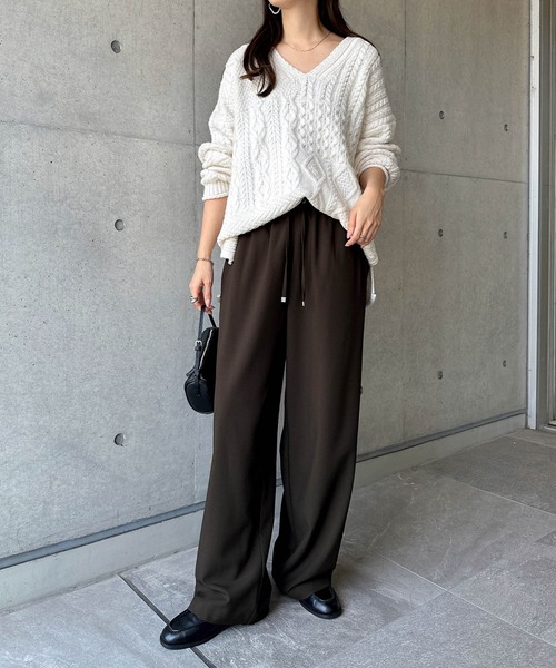 「andme」 「alma design」スラックス S ライトブラウン レディース_画像2