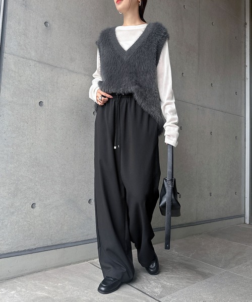 「andme」 「alma design」スラックス S ライトブラウン レディース_画像9