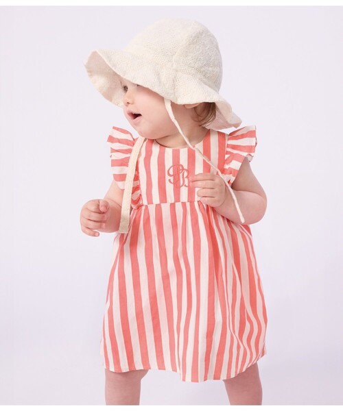 PETIT BATEAU（プチバトー） ワンピース ストライプワンピース＆ブルマ