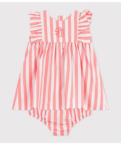 PETIT BATEAU（プチバトー） ワンピース ストライプワンピース＆ブルマ 