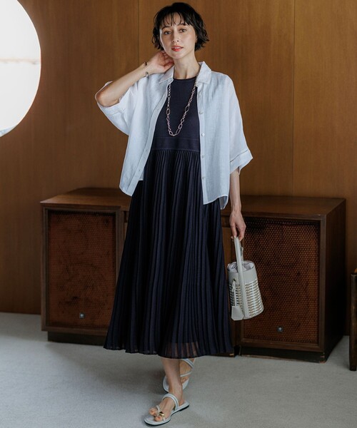 美品 23区 LIBECO 大きいサイズ44 リネン チュニック シャツ ✨美品✨ 23