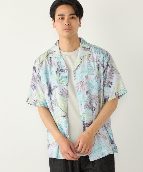 SHIPS アロハシャツ オフ×グリーン　Lサイズ SHIPS Colors（シップスカラーズ） アロハシャツ シャツ SHIPS Colors