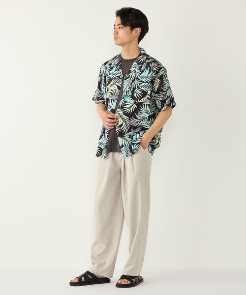 SHIPS アロハシャツ オフ×グリーン　Lサイズ SHIPS Colors（シップスカラーズ） アロハシャツ シャツ SHIPS Colors