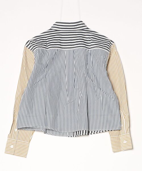 ブラウス シャツ BANANA REPUBLIC FACTORY STORE　　ミックスストライプ クロップドシャツ レディースの画像