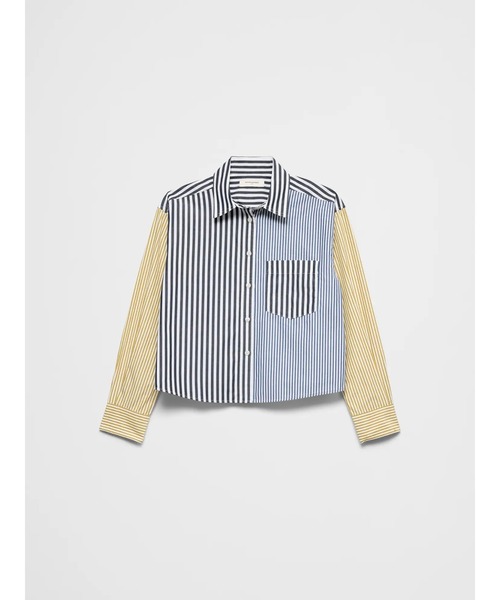 ブラウス シャツ BANANA REPUBLIC FACTORY STORE　　ミックスストライプ クロップドシャツ レディースの画像