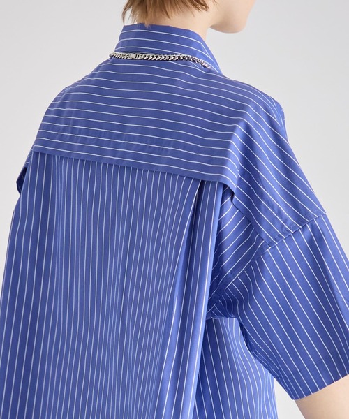 ブラウス シャツ ブロードストライプ柄シャツ レディース_12