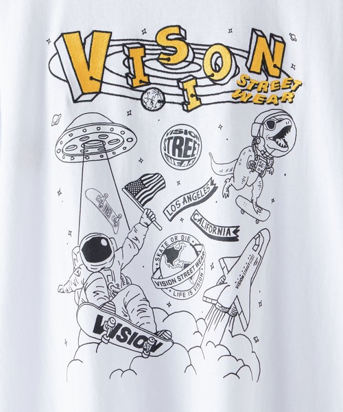 「VISION STREET WEAR」 長袖Tシャツ MEDIUM ライトグレー メンズ_画像9