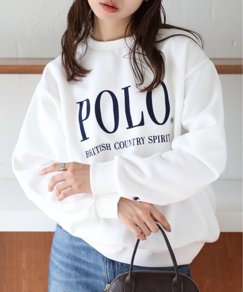 「POLO BCS」 スウェットカットソー M ホワイト レディース_画像9
