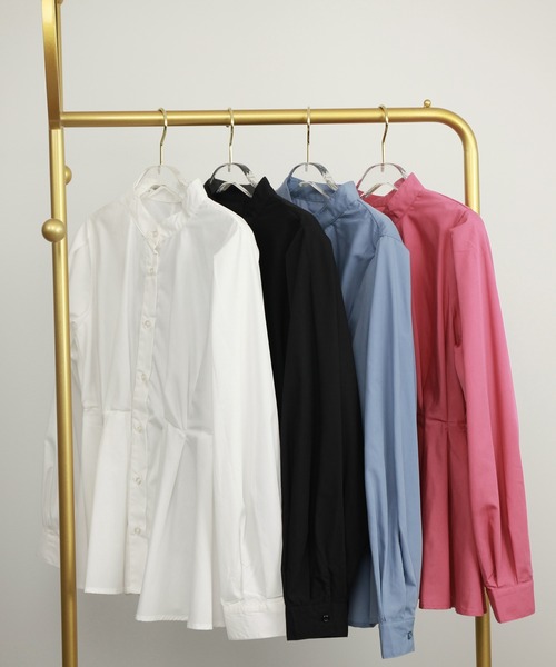 「DRESS PLUS」 長袖ブラウス M パープル レディース_画像2