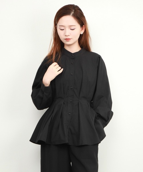 「DRESS PLUS」 長袖ブラウス M パープル レディース_画像3
