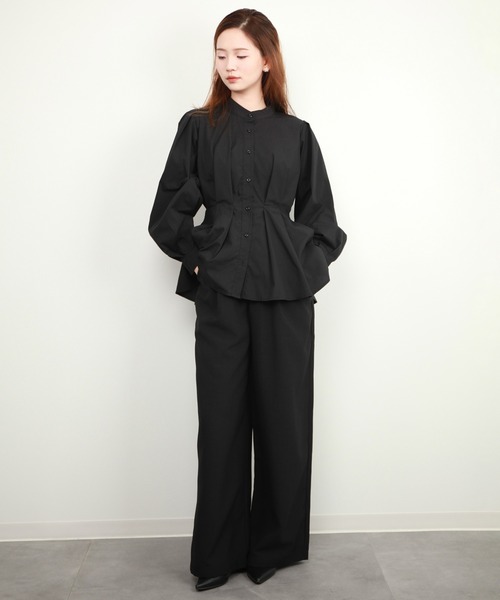 「DRESS PLUS」 長袖ブラウス M パープル レディース_画像5