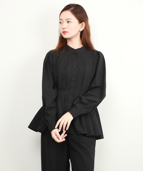 「DRESS PLUS」 長袖ブラウス M パープル レディース_画像6