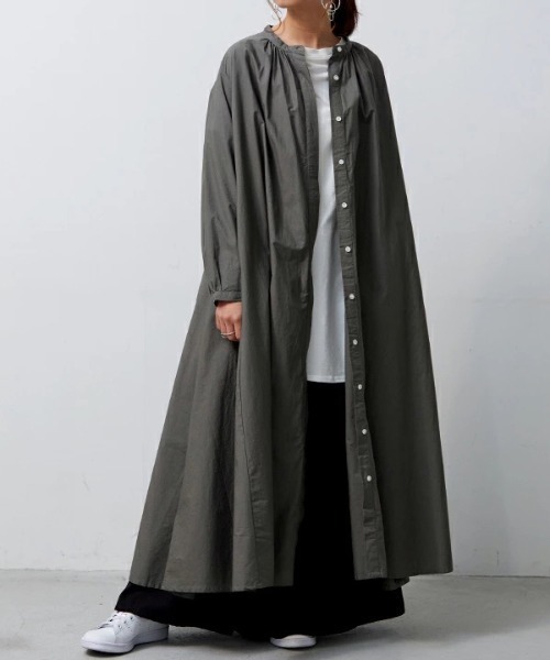 「No one knows」 長袖ワンピース M-L オリーブ レディース_画像6