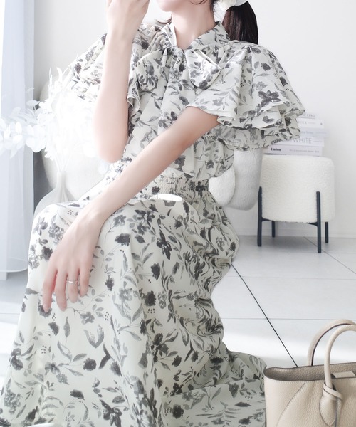 「mily bilet」 半袖ワンピース X-LARGE アイボリー レディース_画像7