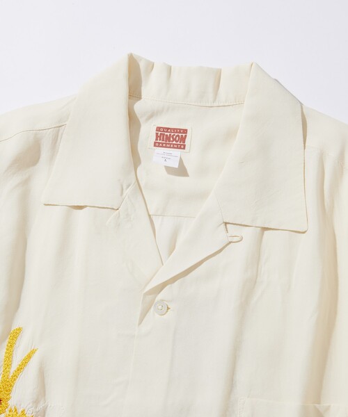 「HINSON」 7分袖シャツ LARGE オリーブ メンズ_画像3